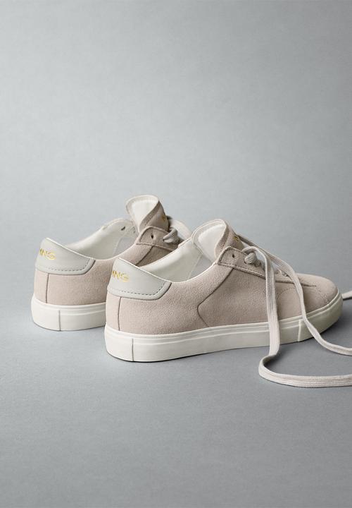 MANGO - Metro1 leather lace-up sneaker - light / pastel gray