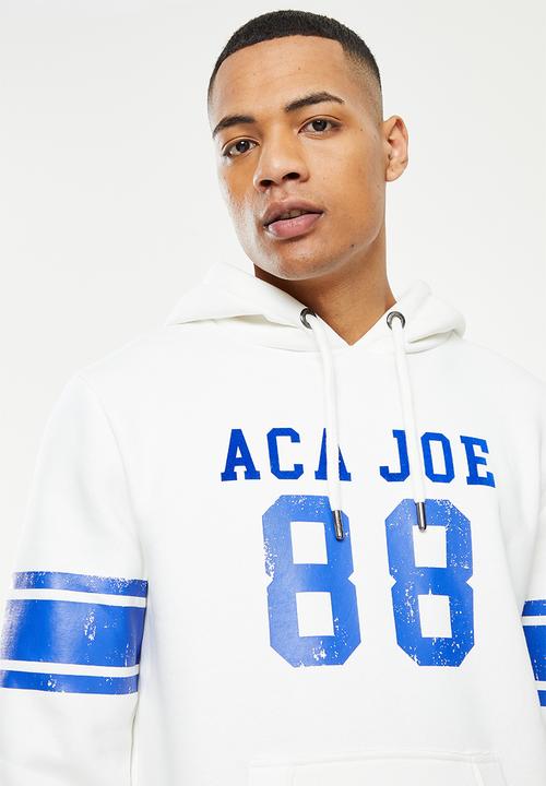 Aca Joe - Printed fleece hoodie - white