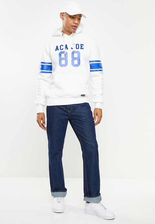Aca Joe - Printed fleece hoodie - white