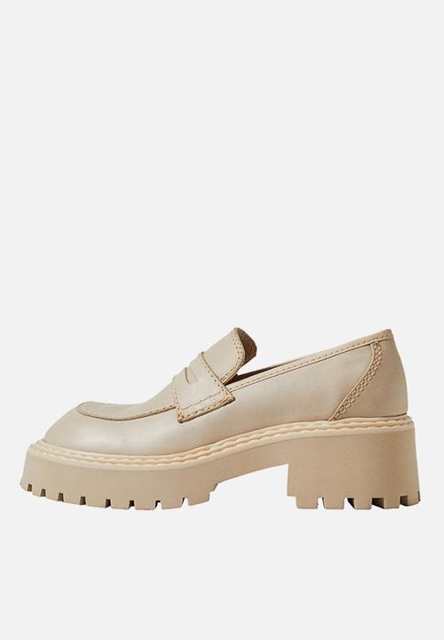 MANGO - Prieto leather track sole loafer - natural