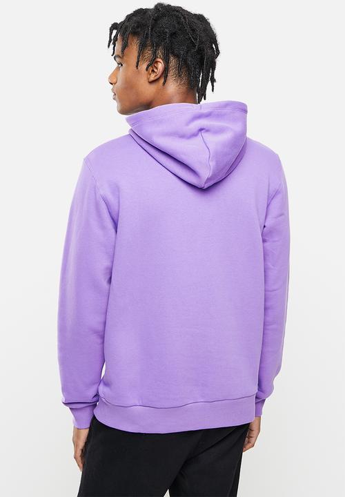 Converse - Embroidered star chevron fleece pullover hoodie - lilac