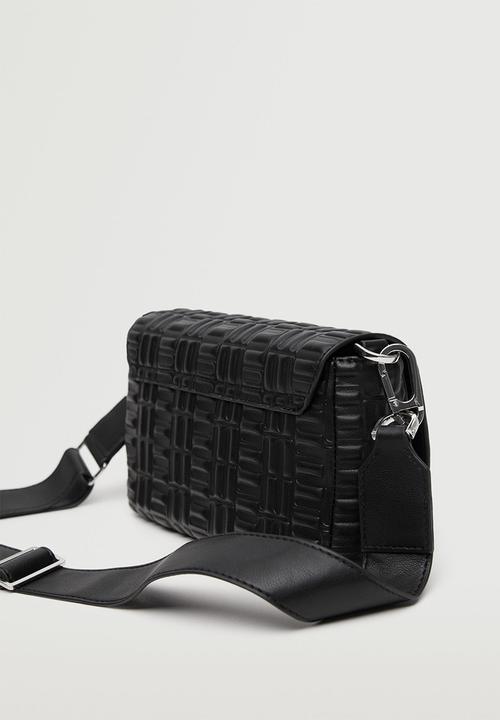 MANGO - Cross-body embossed bag - black