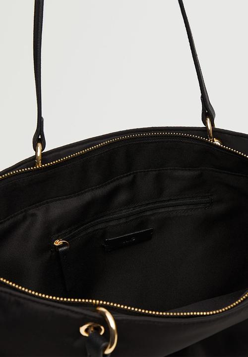 MANGO - Logo shopper bag - black