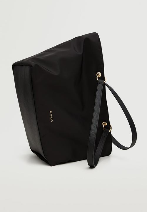 MANGO - Logo shopper bag - black