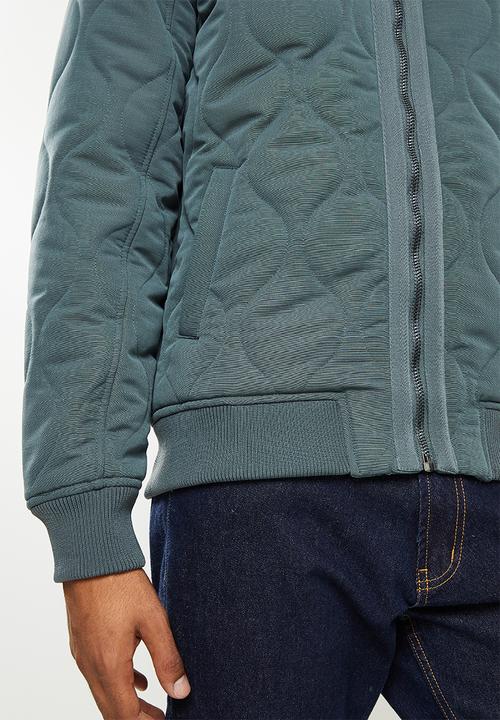 urban° - Urban nylon blend quilted  bomber  - eucalyptus