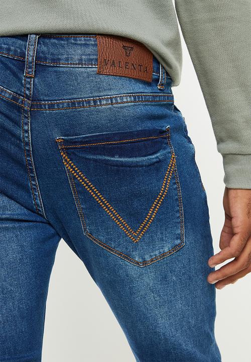 Valenta - Jordan triple rip & repair jeans - blue indigo