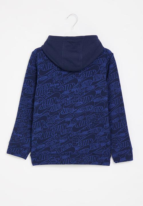 Nike - Nkb b nsw nike read aop hoodie - midnight navy