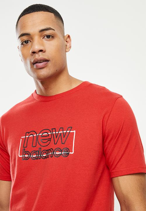 New Balance  - Nb classics graphic brand tee - team red
