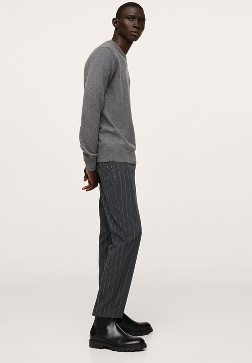MANGO - Soller Elastic waist cotton Trousers- Black