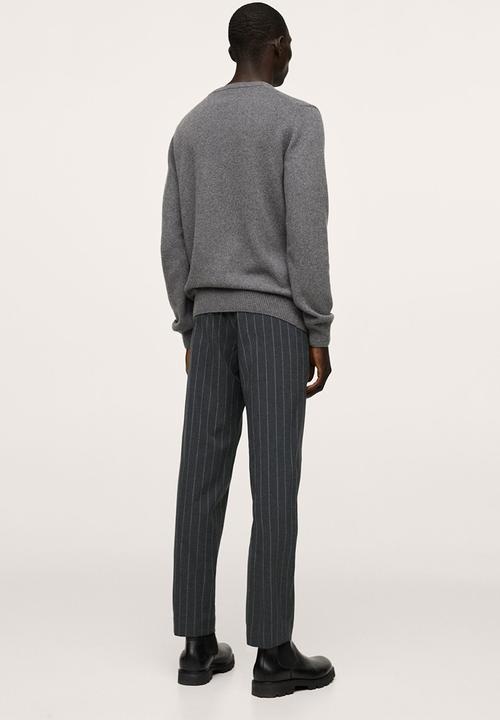 MANGO - Soller Elastic waist cotton Trousers- Black