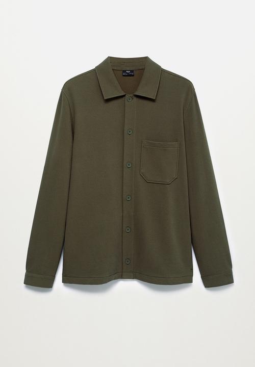 MANGO - Structured cotton SweatOvershirt - Dk Beige