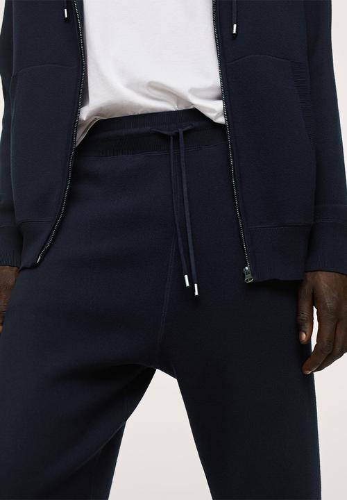 MANGO - Weekend Textured knit joggers - Navy