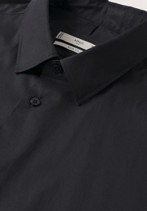 MANGO - Play Slim fit stretch cotton Shirt - Black