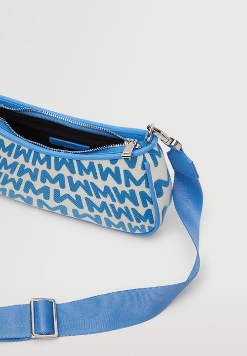 MANGO - Baguette bag with logo - blue