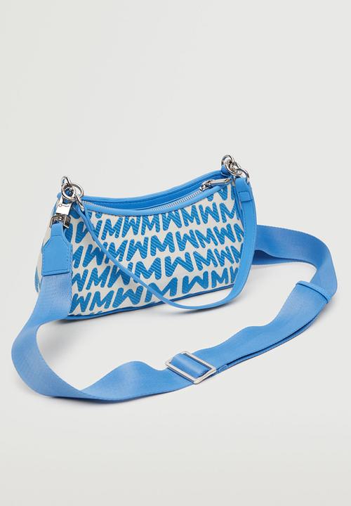 MANGO - Baguette bag with logo - blue
