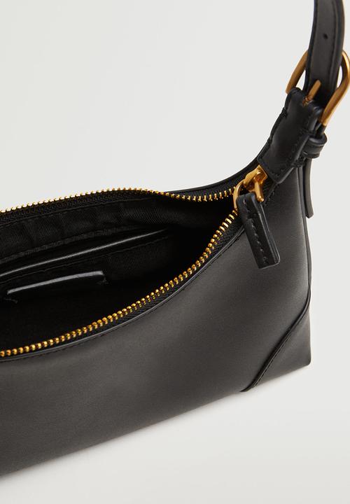 MANGO - Baguette bag buckle handle - black