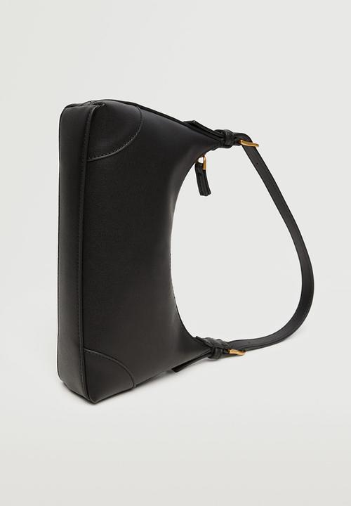 MANGO - Baguette bag buckle handle - black