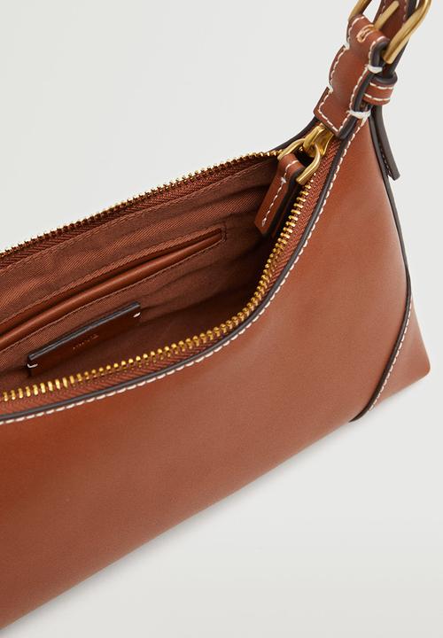 MANGO - Baguette bag buckle handle - brown