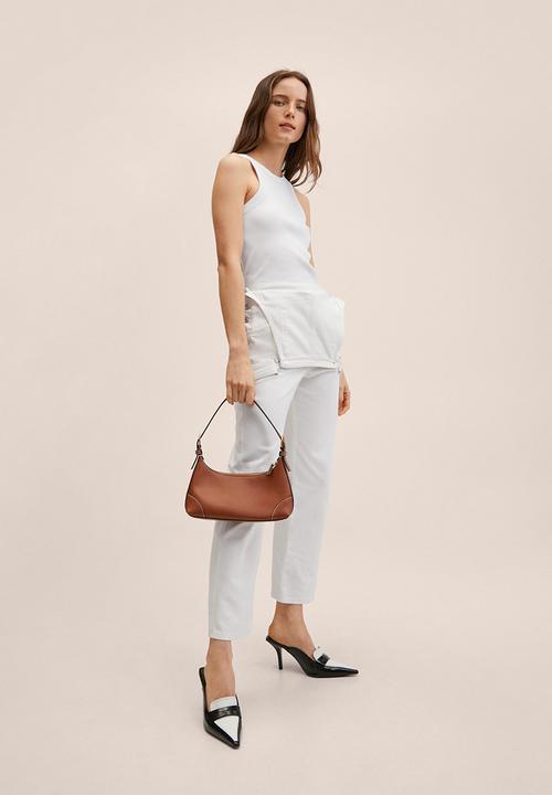 MANGO - Baguette bag buckle handle - brown