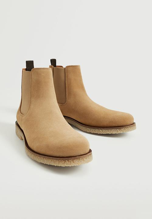 MANGO - Ankle boots crepbtn - stone
