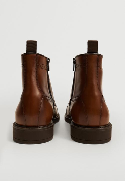 MANGO - Ankle boots botinpic - cognac