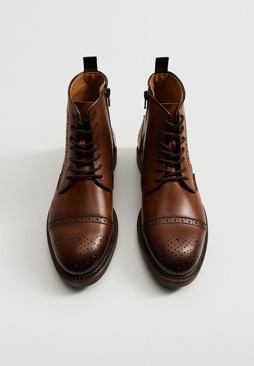 MANGO - Ankle boots botinpic - cognac