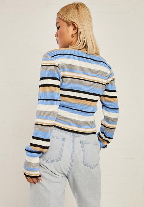 Daisy Street - 90s cardigan - blue grey stripe