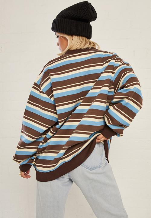 Daisy Street - La sweat - brown blue stripe