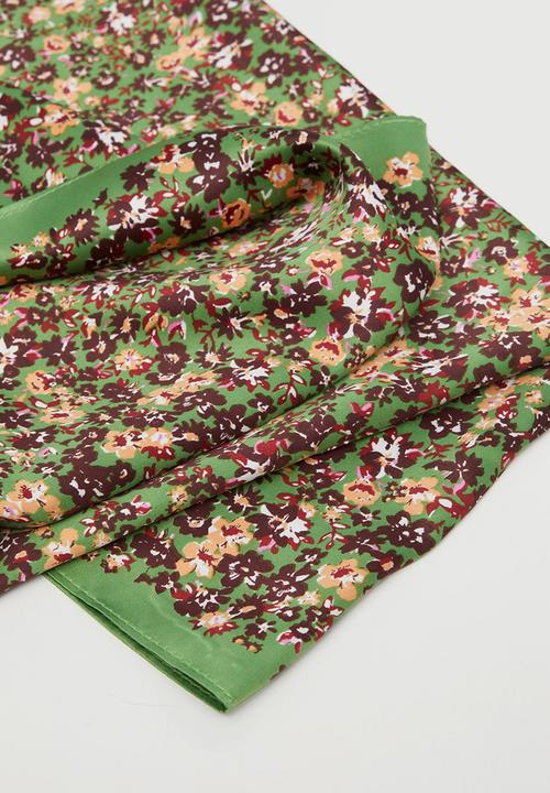 MANGO - Floral printed scarf - green
