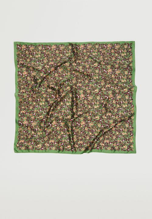 MANGO - Floral printed scarf - green