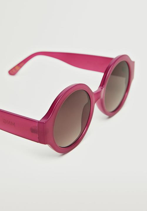 MANGO - Tortoiseshell rounded sunglasses - purple