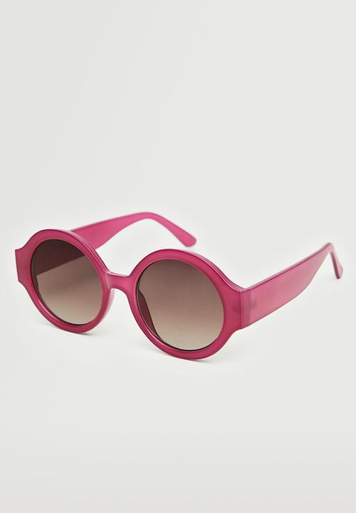 MANGO - Tortoiseshell rounded sunglasses - purple