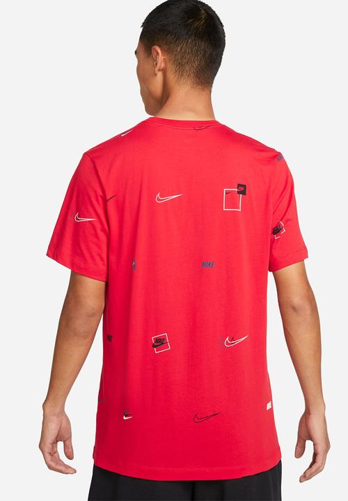 Nike - 12 Months Logo All Over Print T-Shirt - University Red