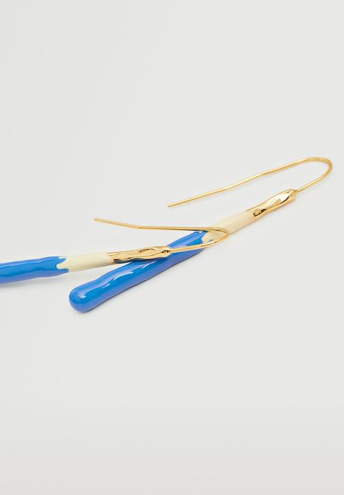 MANGO - Thin metal earrings - gold