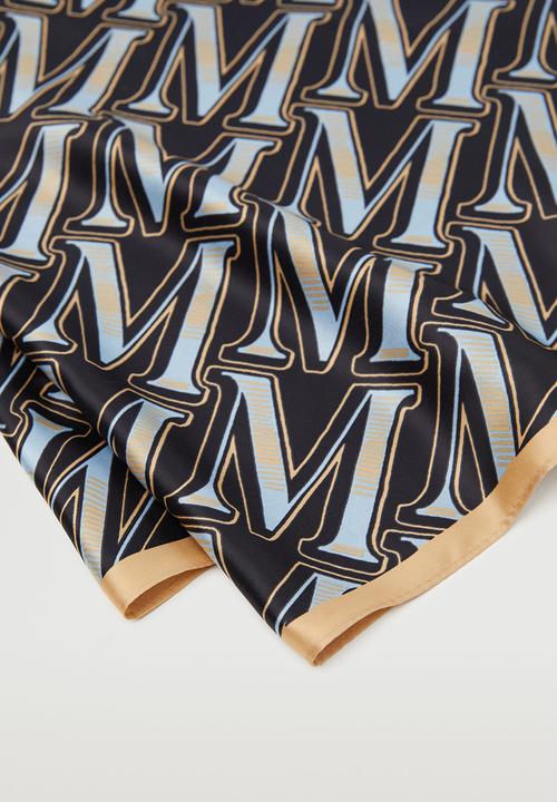 MANGO - Printed scarf with logo - blue
