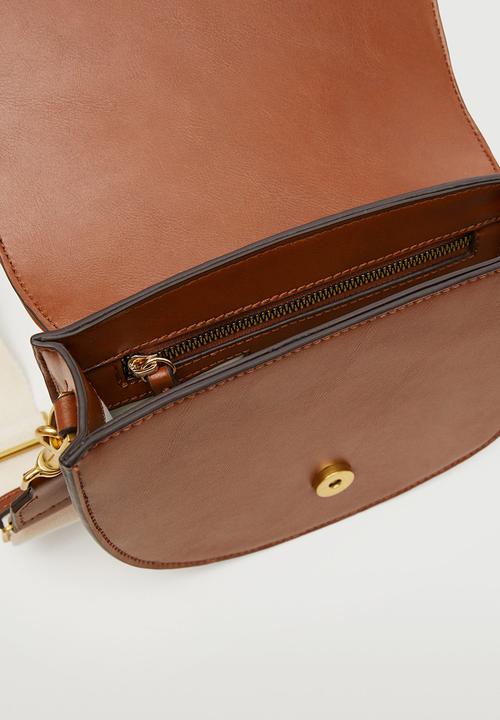 MANGO - Flap cross-body bag - brown 