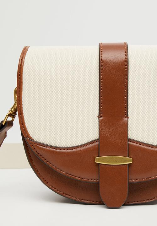 MANGO - Flap cross-body bag - brown 