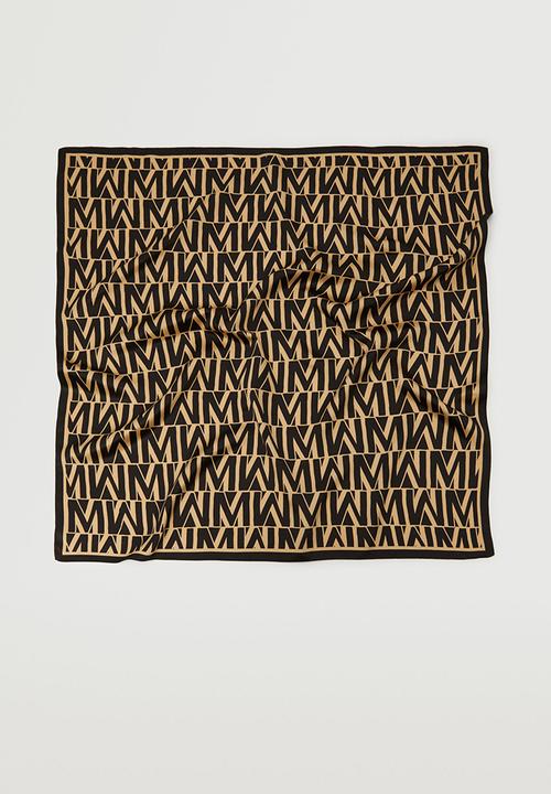 MANGO - Printed scarf with logo - black