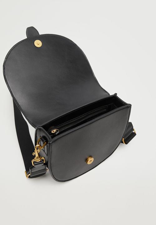 MANGO - Flap cross-body bag - black