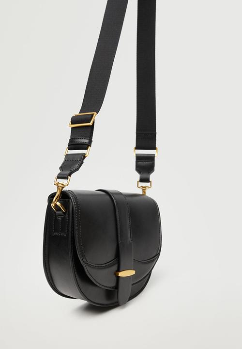 MANGO - Flap cross-body bag - black