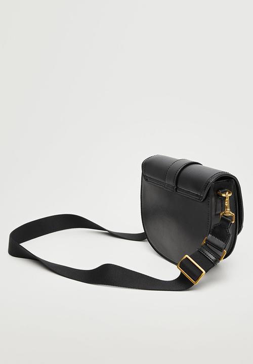MANGO - Flap cross-body bag - black