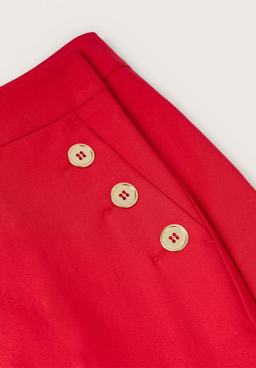 MANGO - Trousers botones - red