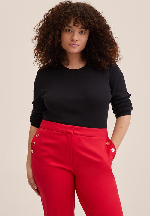 MANGO - Trousers botones - red