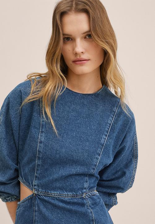 MANGO - Dress scarlet - denim open blue