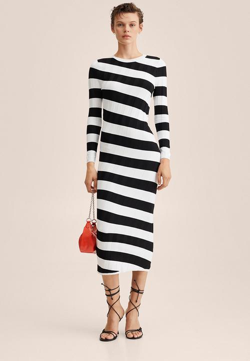 MANGO - Dress oblicua - black
