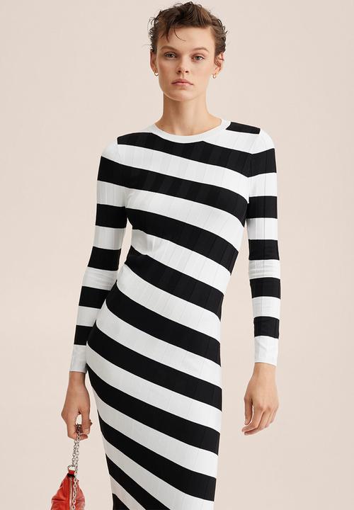 MANGO - Dress oblicua - black