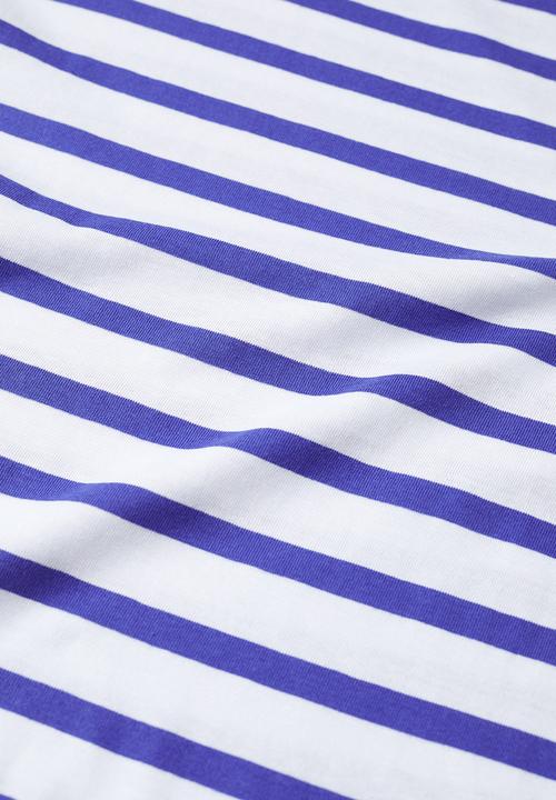 MANGO - T-shirt chalaca - blue & white