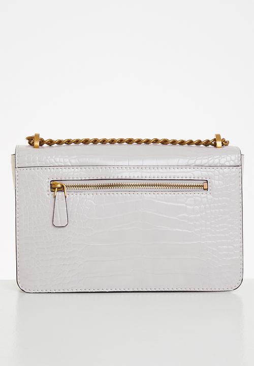 GUESS - Hensely croc crossbody flap - stone