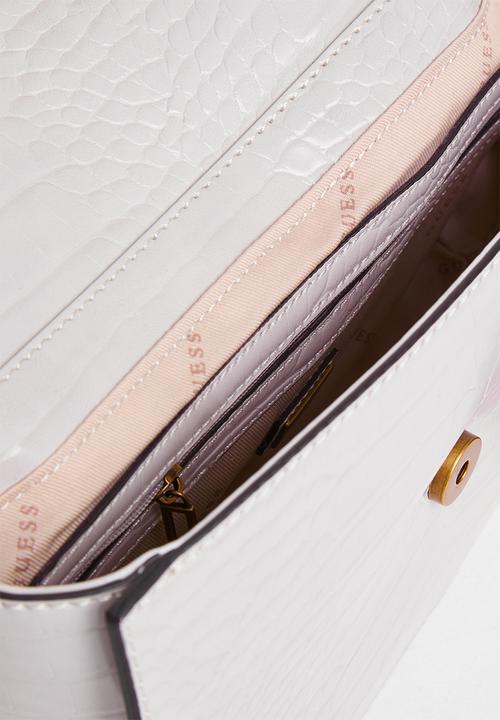 GUESS - Hensely croc crossbody flap - stone