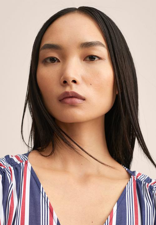 MANGO - Dress trip-h - navy